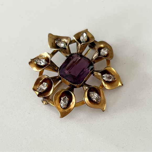 Vintage Glass Crystal Brooch - Picture 9 of 9